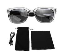 AUNMAS Occhiali da Sole Blueteeth, Illuminazione Blu Multifunzionale Che Blocca Oltre 30 Lingue Occhiali Intelligenti con Traduzione AI per Chiamate Musicali Unisex (grigio trasparente)