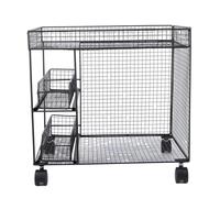 AUNMAS Organizzatore della del Carrello di Servizi di utilità Rotolante con Ruote Mobile Portapacchi per Soggiorno Garage per Ufficio Bagno (BLACK #12)