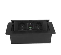 AUNMAS Presa da Scrivania Pop Up, Ricarica Rapida 20W, | Doppia presa CA 16A 4000W, serranda a sollevamento lento, nucleo in acciaio inossidabile, alloggiamento ignifugo in PC