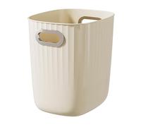 AUNMAS Respiccata di Plastica Rotonda, Cestino Multi -scopo con Top Aperto, Ottimo Spazio di Archiviazione, Organizzazione Domestica per il Riciclo della Spazzatura in Casa, Garage per (bianco panna)