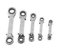 AUNMAS Set Chiavi a Cricchetto, Chiave a Doppia estremità Cromata, Cricchetto in Acciaio Resistente da 5 Pezzi per Riparazione Automatica e Smontaggio Meccanico