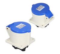 AUNMAS Società di Alimentazione Industriale 3 Pin IP44 Plug Collegato per Campi E Porte Esterne, 2pcs 32A 2p + E PA66 Materiale