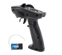 AUNMAS Trasmettitore RC, Trasmettitore per Auto RC in Plastica da 2,4 GHz con Ricevitore, Radiocomando a 4 Canali, Trim con Inversione del Servo Dual Rate, Portata di 100 M per Utenti di Auto e Barche