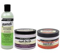 Aunt Jackies Curls & Coils TRIO BUNDLE - Quench Leave In Conditioner 355 ml, Curl La La Defining Curl Custard 426g, Seal It Up Hydrating Sealing Butter 213g