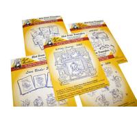 Aunt Martha, Iron On Transfer Patterns for Stitching, Embroidery or Fabric Painting, Cute Vintage Pattern Animali per Strofinacci o Quilting, Set di 5