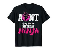 Aunt of The Birthday Ninja Funny Girl Ninja Compleanno Maglietta