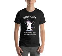 Aunticorn-Like-A-Normal-Aunt-But-More-Awesome-Oversized-T-Shirt-Harajuku-Men-S-Clothing-Short Black XXL