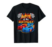 Auntie Of The Birthday Boy Race Car Festa di compleanno Racing Maglietta