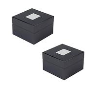 AuntYou 2X Scatola Quadrata di Qualità in Legno Laccato Nero