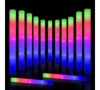 AUOHTOWRT Bastoncini giganti in schiuma fluorescente, 120 bastoncini luminosi in schiuma per matrimoni, 3 modalità multiple, bacchetta lampeggiante per feste per bambini, compleanni, matrimoni, regali