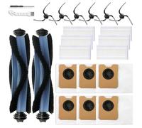 Auoiian C10 - Kit di ricambi per robot aspirapolvere Eufy C10, 22 pezzi, set completo di accessori con 2 spazzole principali, 6 filtri, 6 spazzole laterali, 6 sacchetti per la polvere, 2 strumenti di