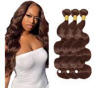 AuokMar 24 24 24 pollici - Extension per capelli umani, capelli umani, senza processo, brasiliani, capelli castani, capelli umani ricci naturali, 50 g