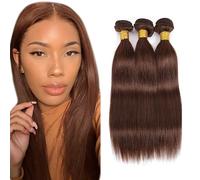 AuokMar 26 26 26 pollici - Extension per capelli umani, dritti brasiliani, capelli vergini brasiliani, castani, capelli umani ricci naturali, confezione da 50 g