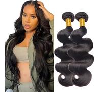 AuokMar 26 26 Pollice Natural Black Body Wave Bundle Umano Capelli Premium Unprocessed Body Wave Capelli Umani Estensioni Doppio Weft Brazilian Remy Hair Extension per le donne 50g/Bundle