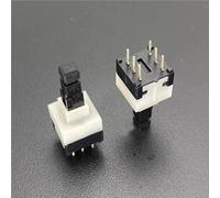 AUOQKQUT 10pc Self-Locking Switch Key Double-Row 6-Pin Mixer Tap The Keyboard Key Button 8.5 * 8.5 * 22mm