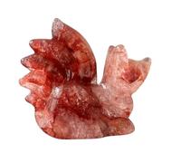 AUOQKQUT 1pc 5-6cm red flame Nine-tailed Fox Fairy Animal Crystal Fengshui Home Decoration Healthy