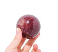 AUOQKQUT 1pc Strawberry Quartz Ball Magic Crystal Improves Love Fortune Gem Decoration Divination Gift Ornaments (Color : 4-4.5cm)
