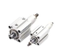 AUOQKQUT 1pcs SDAJ32/40/50/63 Air Pneumatic Cylinder Adjustable Stroke 50/75/100-B Compact Cylinder Double Action Internal External Thread(Stroke 100-50-B,BORE 63MM) AUOQKQUT