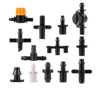AUOQKQUT 20pc 4/7mm Garden Drip Irrigation Connector Tee Single Elbow Water Pipe Fitting Cross Joint Suitable for 1/4 inch Hose(Hx20PC)