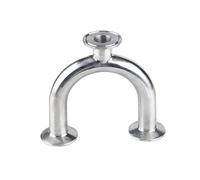 AUOQKQUT 3/4” 1-1/2” 2” Pipe OD 19mm/38mm/51mm U Shape 3 Way 304 Stainless Steel Ferrule OD 1.5” 2” Pipe Fittings Tri Clamp(32mm x Ferrule 50.5)