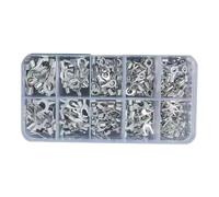AUOQKQUT 320 Pezzi/Scatola 10 in 1 terminali Non isolati ad Anello a Forcella Tipo U terminali in Ottone Kit assortimento Cavo Filo connettore crimpatura Forcella