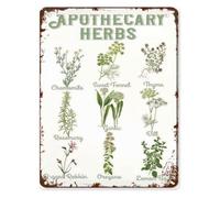 AUOQKQUT Aesthetic Apothecary Herbs Botanical Plants Tin Sign Vintage Fun Inspirational Quotes For Home Cafe Office Bathroom Yard Wedding Party Decor 8 X 12 in
