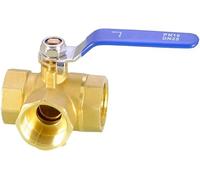 AUOQKQUT Plumbing Fittings Ball Valve 3 Way Brass Ball Valve 1/4" 3/8" 1/2" 3/4" 1" Copper Switch T-Type L-Type Pipe Gas Valve 1pcs(Fmcb T 25)