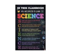 AUOQKQUT Science Lab Safety Rules Poster, Laminated Educational Sign for Middle School, High School, Chemistry Classroom Decor, Teacher Gift Framed,12x18inch(30x45cm)