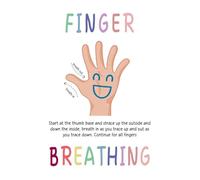 AUOQKQUT SEL Classroom Decor, Finger Tracing Breathing Exercise Chart, Mindfulness and Self-Awareness Activity Poster Unframed,08x12inch(20x30cm)