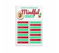AUOQKQUT The Mindful Eating Guide Poster, Inspirational Art for Conscious Dining and Healthy Habits Home Decor Unframed,08x12inch(20x30cm)