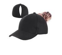 Auosxny Cappellini magnetici con Coda di Cavallo,per Un Facile utilizzo, Cappello da Baseball Regolabile in Cotone Traspirante, per Donne attive, Fitness e Avventure all'Aria Aperta(Black)