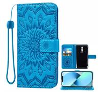 Auotu Custodia Case PU Pelle Flip Magnetica Custodiar Cover Per DOOGEE Blade 10 Ultra/DOOGEE Blade 10 / DOOGEE Blade 10 Pro Smartphone (Blu with Fiore Pattern)