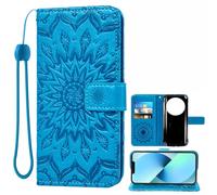 Auotu Custodia Case PU Pelle Flip Magnetica Custodiar Portafoglio Cover Per Doogee V30 Pro/Doogee V31 GT/DOOGEE S118 PRO Smartphone (Blu with Fiore Pattern)