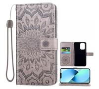 Auotu Custodia Case PU Pelle Flip Magnetica Custodiar Portafoglio Cover Per Doro 8100 / Doro 8100 Plus/Doro 8110 / Doro 8110 Plus Smartphone (Grigio with Fiore Pattern)