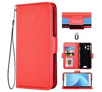 Auotu Custodia with protezione della lente Case PU Pelle Flip Magnetica Custodiar Cover Per Blackview BV5300 / BV5300 PRO/Oscal S70 / S70 Pro/Blackview BV5300 Plus Smartphone (Rosso)