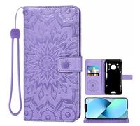 Auotu Custodia with protezione della lente Case PU Pelle Flip Magnetica Custodiar Portafoglio Cover Per Blackview BV6200 / BV6200 Pro/Blackview BV6200 Plus Smartphone (Viola with Fiore Pattern)