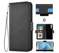 Auotu Custodia with protezione della lente Case PU Pelle Flip Magnetica Custodiar Portafoglio Cover Per Cubot A10 Smartphone (Nero)
