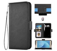 Auotu Custodia with protezione della lente Case PU Pelle Flip Magnetica Custodiar Portafoglio Cover Per HOTWAV Cyber 13 PRO Smartphone (Nero)