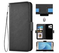 Auotu Custodia with protezione della lente Case PU Pelle Flip Magnetica Custodiar Portafoglio Cover Per DOOGEE N55 Pro/DOOGEE N55 / DOOGEE N55 Plus Smartphone (Nero)