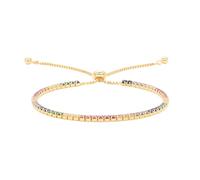 AUOU 1 Pc Bracciale Tennis CZ Regolabile Per Le Donne Zircone Oro Rosa Colore Braccialetto A Mano Regalo Per Gli Amici, Pietra