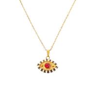 AUOU 1pc Collana Occhio Colorato Di Un Acciaio Inox Per Le Donne Colore Oro Zircone Per Palpebra Turca, Pietra
