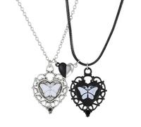 AUOU 1pc I Love You Best Friends Coppia Collana Puzzle Blocco Chiave Tai Chi Cuore Pendenti Collane Per Le Donne Degli Uomini Regalo, Pietra