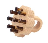 AUOU 1pc Testa Scalp Strumento Naturale Pietra di Cristallo Ametista Quarzo Rosa Gua Sha Agopressione Trigger Point Corpo Pettine Fatto a Mano