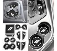 Auovo 11 tappetini anti-polvere per accessori Challenger 2015-2023 Custom Interior Cup Holder inserti porta borsa console centrale fodera per Challenger 2021 (bianco)