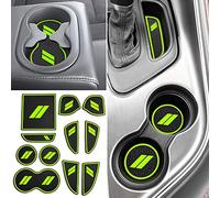 Auovo 11 tappetini anti-polvere per accessori Challenger 2015-2023 Custom Interior Cup Holder inserti porta borsa console centrale fodera per Challenger 2021 (verde)