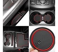 Auovo 18pcs Anti Dust Mats for Mazda CX-5/CX5 Accessories 2017-2023 Custom Fit Door Compartment Cup Holder Center Console Liners Car Interior (Red)