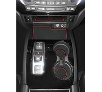 Auovo 26pcs Anti-dust Mats for Honda Ridgeline Accessories 2017 2018 2019 2020 2021 2022 2023 Car Cup Holder Inserts,Center Console Liner,Door Pocket Liner Mat Premium Custom Interior (Red)