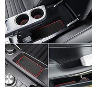 Auovo tappetini anti-polvere per Lexus è Accessori 2020 2019 2018 2017 2016-2013 Personalizzato Interni Portabicchieri Inserti Centro Console Porta Tasche Liners 10pcs (Red Trim)
