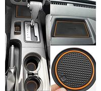 Auovo Tappetini antipolvere per Frontier Crew Cab 2005-2020 per Xterra Accessori 2005-2015 Custom Fit Door Pocket Liners Cup Holder Pads Console Mats (24 pz/set) (arancione)