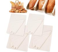 Auped 4Pcs Bread Proofing Cloth Set - 2x150x59.5 cm & 2x89x64 cm Linen Baking Cloth for Baguette, Artisan Bread & Pastry Making (Reusable Dough Mat)
